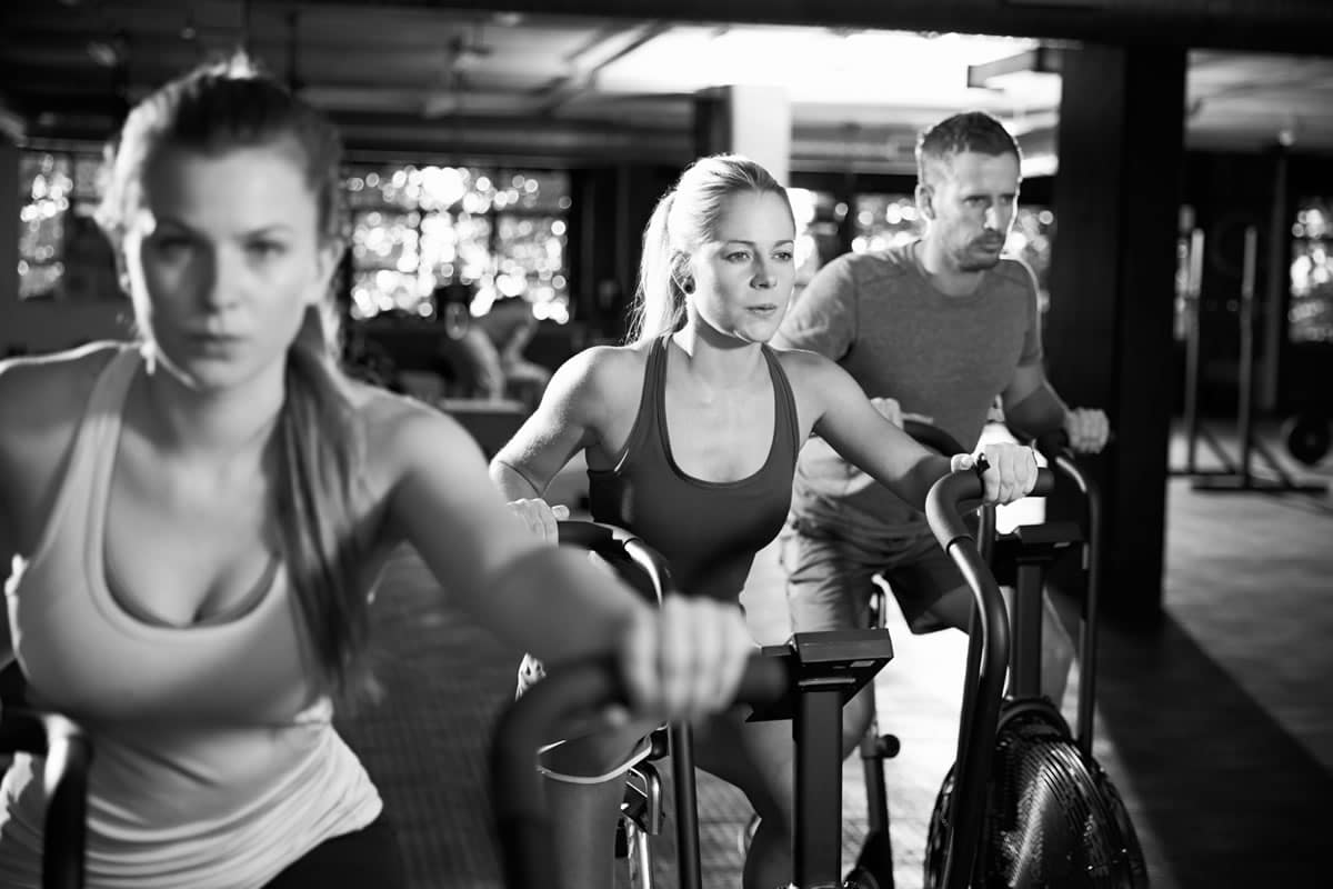 Group With Senior People On Treadmill In Gym Stock Image 
